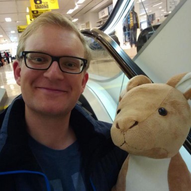 Bastian mit einem Känguru